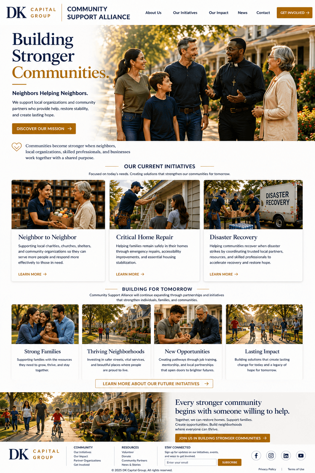 DK Capital Group approved Community landing page design
