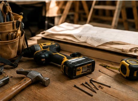 Tools and materials prepared for approved home repair work