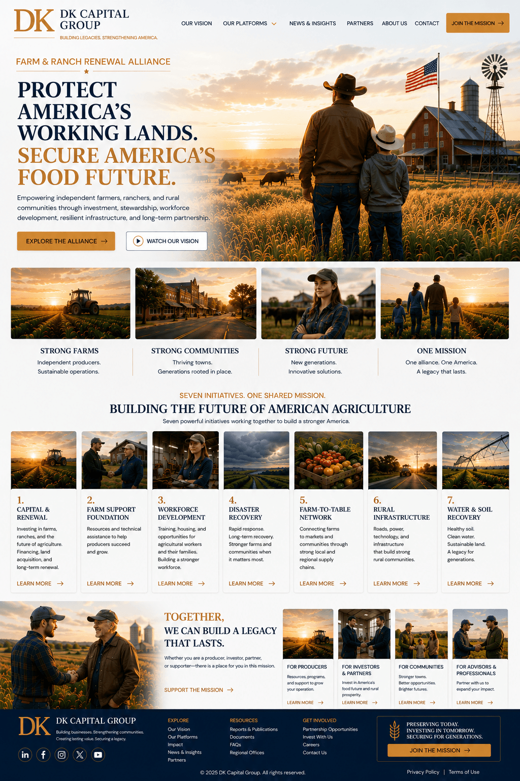 DK Capital Group approved Farm & Ranch landing page design