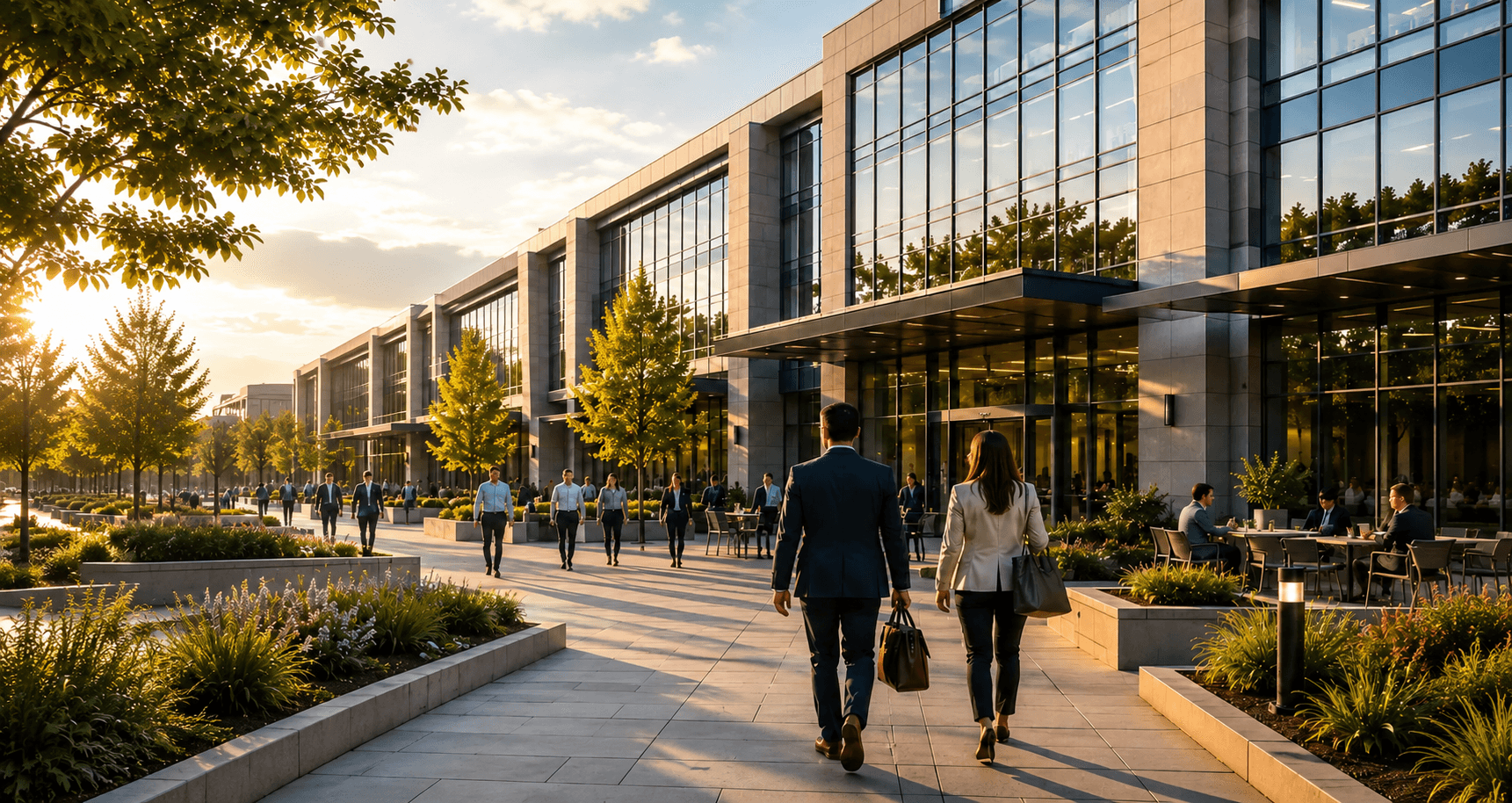 Modern commercial real estate and facilities supporting enterprise operations