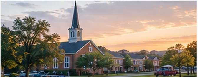 Church and community buildings representing trusted local partners