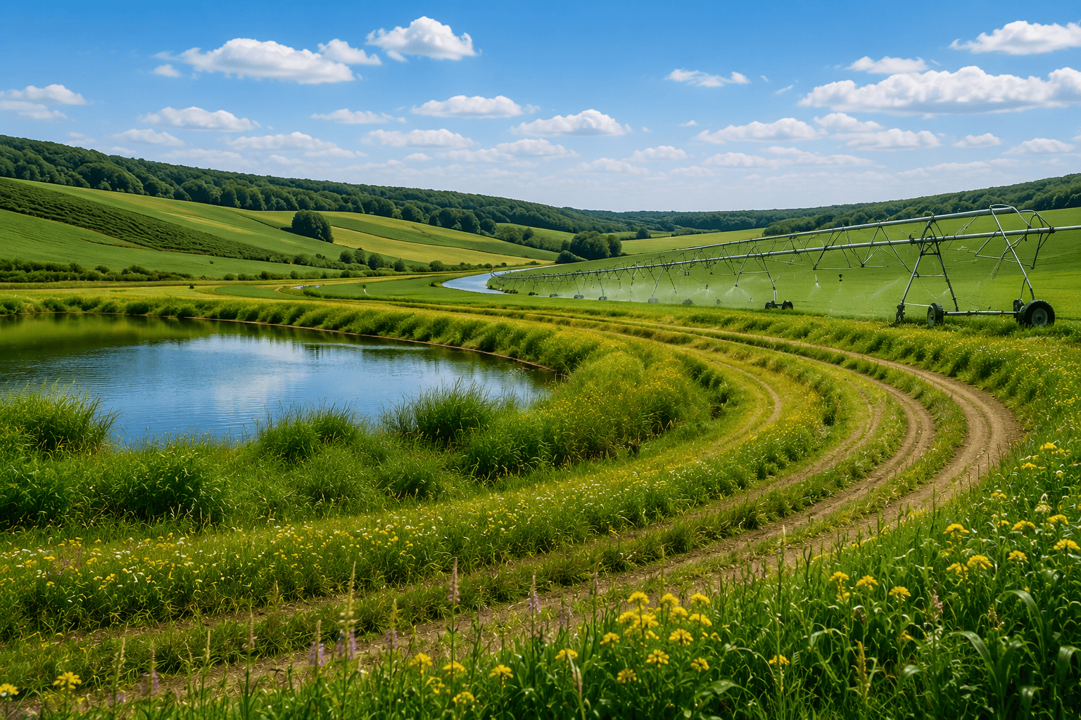 Working agricultural land supported by responsible soil and water management